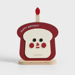 Creative Birthday Cake Decoration Nordic Style Wooden Desktop Ornament for Living Room Office Entrance High-End Feeling Gift