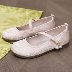 IELGY New Chinese Style Flat Single Shoes Women Comfortable Soft Shallow Mary Jane Antique Cloth Shoes Mules