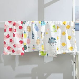 Grade A 100% Cotton 6-Layers Gauze Children Towel Wrinkled Yarn Baby Bib Burp Clothes 25*50cm*1pc Absorbent Kid Adult Hand Towel