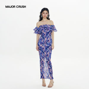 Off-shoulder Ruffle Strapless Long Dress Summer