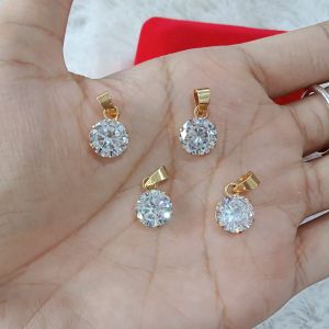 Liontin Desi Mata 1 Perak 925 Sepuh Emas Kuning