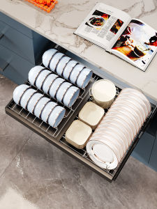 HANYUXUAN | Kitchen Cabinet Under Sink Dish Storage Rack Pull-out Drain Drying Shelf