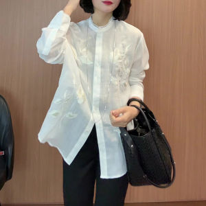 SHUAIYUE | Áo Sơ Mi Thêu Kim Sa Pháp Dễ Dàng Rộng Rãi