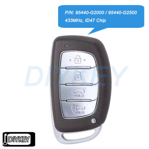 4 Buttons Smart Remote Car Key Fob 433MHz ID47 Chip for Hyundai Ioniq 2017-2021 95440-G2000 95440-G2500 FCC ID: TQ8-FOB-4F11