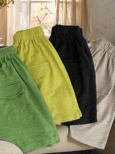 กางเกงฮาเร็มฤดูร้อนลําลองสําหรับเด็กผู้ชายกางเกงผ้าฝ้ายทรงหลวมเอวกลางสําหรับทารกและเด็กวัยหัดเดิน