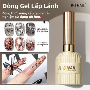 Sơn Móng Tay Gel RS NAIL Đen Đỏ Nhũ 10g Lấp Lánh Bóng Mượt Bán Vĩnh Cửu Tẩy Được Bằng Dung Dịch Sơn Móng Tay Gel UV