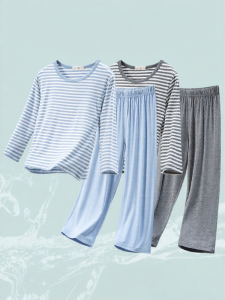 LB.BEAR | Childrens Ice Silk Modal Sleepwear Set for Spring and Autumn Season