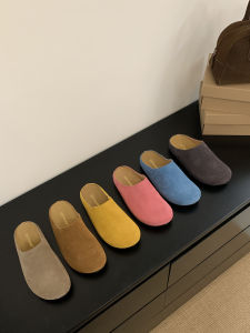Leather Retro Thick-soled Mules