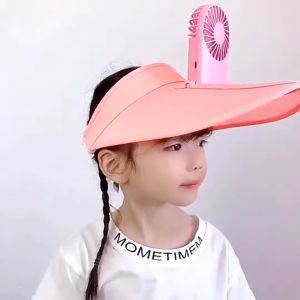 SPEEDS Topi Kipas Angin Traveling USB Pantai Fashion Portable Mini Fan Hat Topi Anti Panas 202-57