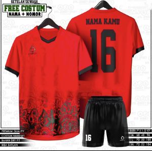 JERSEY FUTSAL DEWASA GRATIS SABLON NAMA NOMOR PUNGGUNG COD KAOS BOLA PRIA JERSEY VOLY