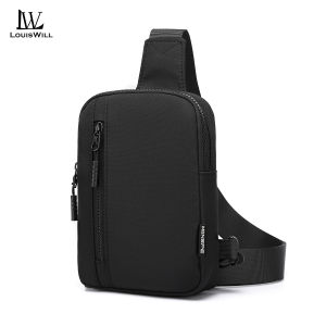 LouisWill Sling Bag for Men Mens Chest Bag Crossbody Bag for Men Mini Sports Bag Wear-Resistant Shoulder Bag for Men Waterproof Oxford Cloth Bag Small Chest Bag Fashion Sling Phone Bag Waterproof Chest Bag for Men