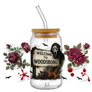 Funko | Hotsale Horror Movie Killer Welcome to Woodsboro 16oz UV DTF 3D Transfer Sticker Decals Wraps Glass Can Cups Creative Craft DIY