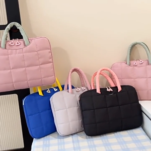 16Inch Laptop Handbag Waterproof Nylon Tote Bag Womens Thickened Computer Bag Soft Case Notebook Case