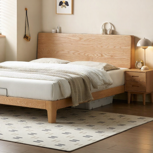 YUANSHI YUANSU | All Solid Wood Modern Simple Design Oak Bed 1.5m