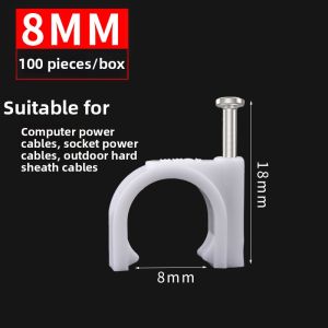 Wall-Mounted Wire Clip Plastic Cable Tie Steel Nail Network Cable Organizer Fixed on Wall Hardware Tool Fastener Nail