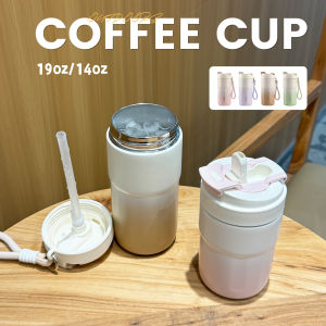 WATERSY 400ml/550ml Coffee Tumbler with Lid 316 Insulated Thermos Mug Leakproof 2-in-1 Straw Lid Double Wall Vacuum Flask