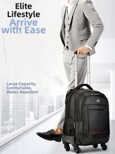 DDOO | Large Capacity Water Resistant Rolling Backpack