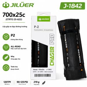 Lốp Xe Đạp Đường Trường JILUER 700x25C Gấp Gọn Gai 120TPI Nhẹ 219g Chống Thủng Dành Cho Xe Đua - 1 Cái/2 Cái