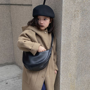 Retro Leather Dumpling Bag: Trendy Kids Handbags & Crossbody Travel Bags