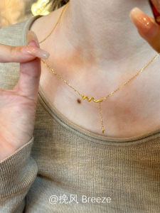 Golden Snake Necklace S925 Pure Silver Vintage Simple Year of Snake Zodiac High-End Clavicle Chain Fashion Jewelry Accessory
