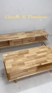 [FREE INSTALLATION] Como Home 6ft Solid Wood TV Cabinet Set Rak TV Meja Kopi Berat Up to 70-Inch TV