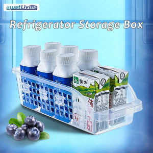 JustLiving 1Pc Transparent Refrigerator Storage Box Plastic Sorting Box Household Kitchen Desktop Multifunctional Sorting Finishing Basket Refrigerated Storage Basket Plastic Tabletop Shelf Egg Drawer