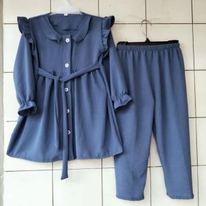 Setelan Anak Perempuan Crinkle Airflow Terbaru Premium Import Kekinian Termurah