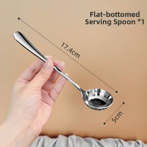 Round Headed Flat Bottom Soup Spoon