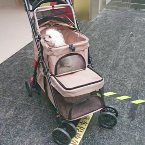 Double-Layer Pet Stroller Lightweight Foldable and Portable Suitable for Cats and Dogs for Outdoor