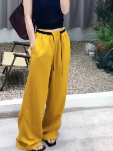 MANMI | Quần Rộng Phong Cách Thể Thao High Waist Flared