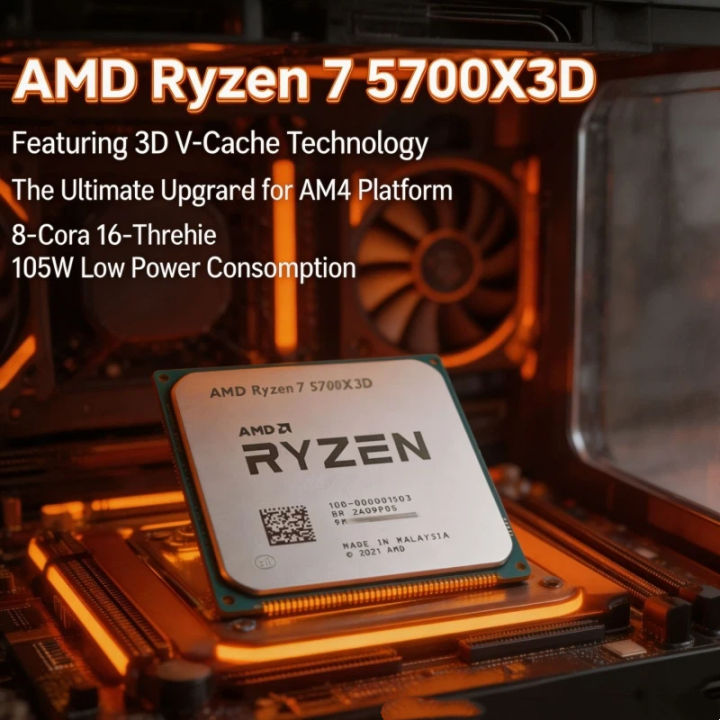 CPU Ryzen7 5700X3D AMD | AMD Ryzen 7 5700X3D Gaming Processor high performance 96MB