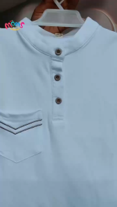 Kids 5-12Y Graduation White Plain Polo Chinese Collar Short Sleeve Casual Formal Polo Shirt for Kids Boys