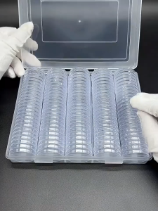 100pcs Kapsul Koin Bulat / Kotak Penyelenggara Koleksi Kapsul Koin / Kotak Penyimpanan Koin 19-30mm