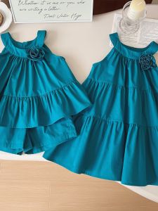 ชุดเดรสแฟชั่นสไตล์เกาหลีสำหรับเด็กผู้หญิง ชุดราตรีลายดอกกุหลาบสีพื้น ชุดเจ้าหญิง ชุดเดรสแฟชั่นฤดูร้อน ชุดเด็กผู้หญิง