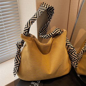 กระเป๋าถือผ้ากำมะหยี่ความจุขนาดใหญ่สำหรับผู้หญิง กระเป๋าสะพายไหล่ข้างเดียว กระเป๋าถือสำหรับเดินทาง กระเป๋าถือสไตล์ลำลอง กระเป๋าถือแบบลำลอง