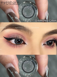 {0.00-8.00} Eyeshare Một cặp kính áp tròng cận thị Diamond Nâu/Xám DIA14.5mm Vận chuyển nhanh