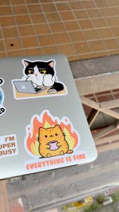 Lazy Cat Meme Sticker Waterproof Expression Lifestyle Personality Vibe Funny