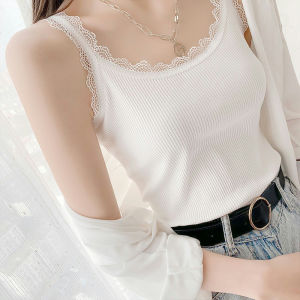 Áo Ba Lỗ Ren Nữ Mùa Hè Mới Nhỏ Gọn Áo Lót Co Giãn Áo Khoác Ngoài Áo Lót Áo Ba Lỗ Áo Ba Lỗ Áo Ba Lỗ
