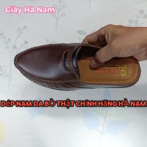 Dép Bít Mũi Nam HA NAM Da Bò Thật Cao Cấp  GSB2076