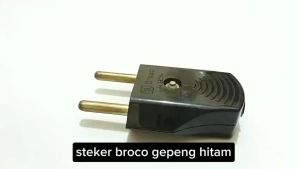 Paket Isi 24 Pcs Steker Gepeng Broco Colokan Listrik Hitam Original SNI