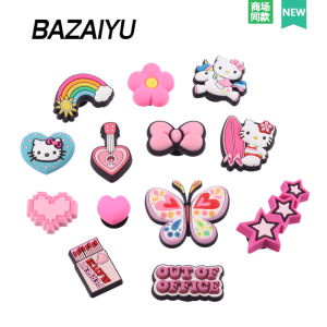 Pink Series Bazi Fish Hole Shoe Accessories High-End Feeling Shoe Buckle Parts Suitable for Clogs Spring 2025 PVC80605
