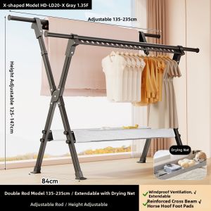 Hotata | Floor-standing Thickened Foldable Extendable Drying Rack