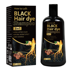 Pure Black Hair Dye Shampoo 3in1. Long Lasting Rich Color Gray Coverage. Organic Ginger Polygonum Extracts. Gentle Effective.