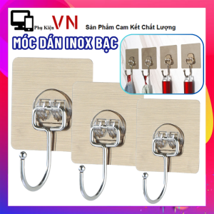Móc Dán Tường Inox 304 Chịu Lực Siêu Dính Treo Đồ Vật Dụng Đa Năng Tiện Lợi - Móc Inox Dán Tường Siêu Dính Chịu Lực Tải Trọng Đến 20kg - Móc Gắn Tường Đa Năng Sẵn Keo