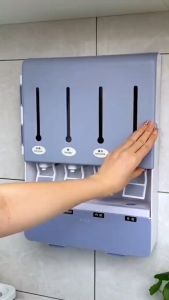 Paste Wall-Mounted Kitchen With Press Faucet Seasoning Jar Soy Sauce Vinegar Bottle Edible Oil Pot R