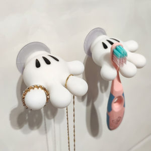 Adorable Palm Shaped Toothbrush Holder Key Storage Bathroom Towel Hook Sticky Wall Mount No Nail Multi Functional Door Back Rack