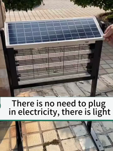 Solar Powered UV Mosquito Killer With Bright LED Light For Indoor Outdoor Bug Zapping And Insect Control System