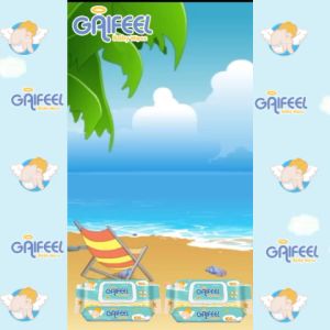 GAIFEEL Khăn ướt khăn giấy ướt Khăn lau trẻ em 100 chiếc Khăn lau trẻ em không mùi X 3 gói