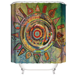 Bohemian Style Waterproof Bathroom Shower Curtain Set