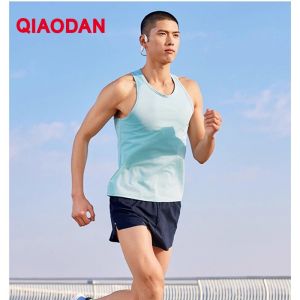 Qiaodan Men Sports Suit Mesh Lightweight Breathable Running Sleeveless Vest Shorts Two-Piece Set XNT23241206